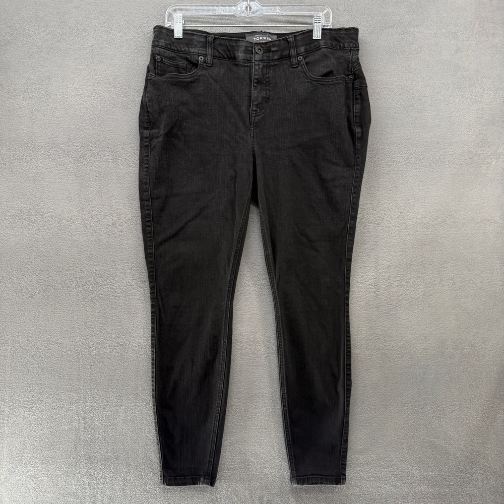 Torrid Premium Black Skinny Jeans Plus Size 16R Faded Denim Stretch Pants